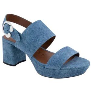 *Aerosoles Camera Platform Heels Womens 8 Blue Denim Festival Boho Hippie Fairy
